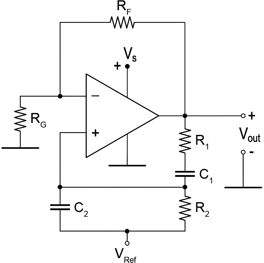 The basic circuit of the generator based on the Wien bridge