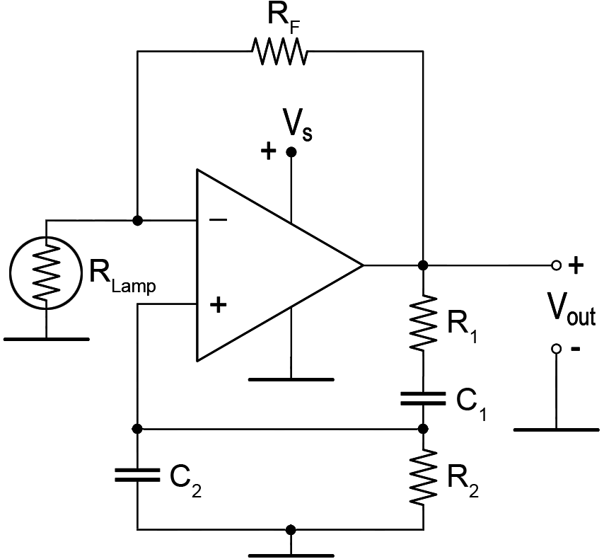 Wien bridge oscillator circuit