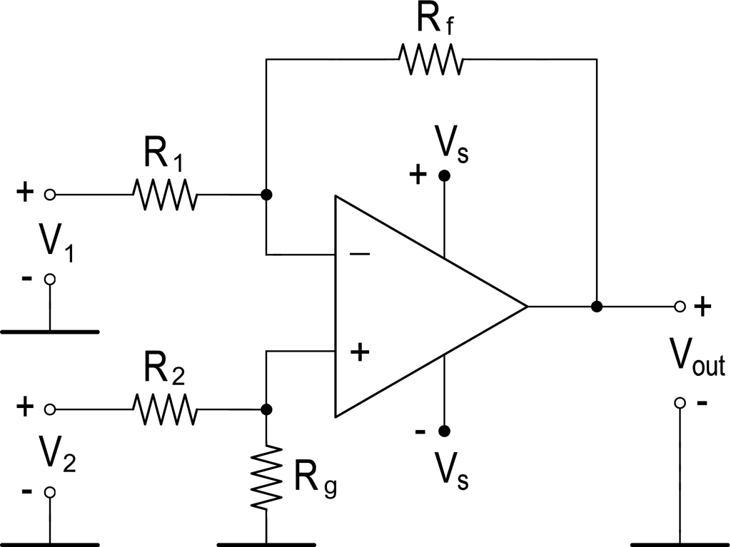 Differential amplifier based on the operational amplifier